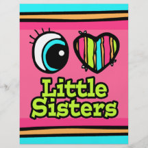 Bright Eye Heart I Love Little Sisters Flyer Design