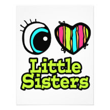 Bright Eye Heart I Love Little Sisters Invites