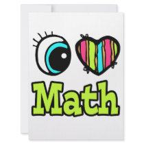Bright Eye Heart I Love Math Custom Invitation