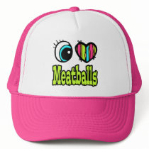 Bright Eye Heart I Love Meatballs Mesh Hats