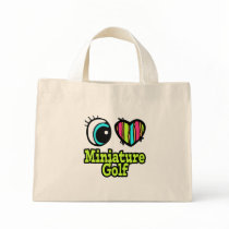 Bright Eye Heart I Love Miniature Golf Canvas Bags