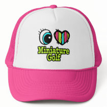 Bright Eye Heart I Love Miniature Golf Hat