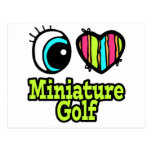 Bright Eye Heart I Love Miniature Golf Post Card