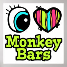 Bright Eye Heart I Love Monkey Bars Print