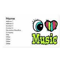 Bright Eye Heart I Love Music Business Cards