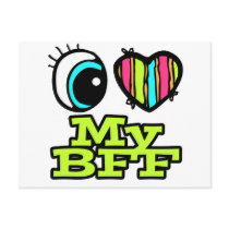 Bright Eye Heart I Love My BFF Post Card