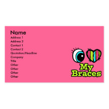 Bright Eye Heart I Love My Braces Business Card Templates