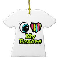 Bright Eye Heart I Love My Braces Christmas Ornament