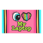 Bright Eye Heart I Love My Laptop Rectangular Stickers