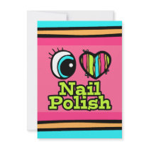 Bright Eye Heart I Love Nail Polish Custom Invites