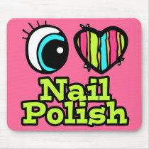 Bright Eye Heart I Love Nail Polish Mousepads