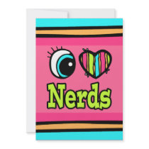 Bright Eye Heart I Love Nerds Personalized Announcement