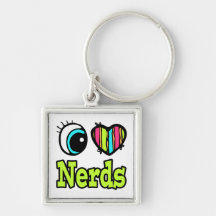 Bright Eye Heart I Love Nerds Key Chains