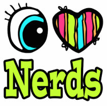 Bright Eye Heart I Love Nerds Cut Out