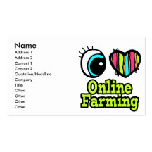 Bright Eye Heart I Love Online Farming Business Card Templates