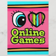 Bright Eye Heart I Love Online Games Custom Flyer