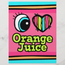 Bright Eye Heart I Love Orange Juice Full Colour Flyer