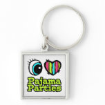 Bright Eye Heart I Love Pajama Parties Keychains