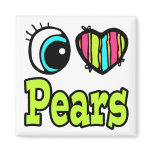 Bright Eye Heart I Love Pears Refrigerator Magnets