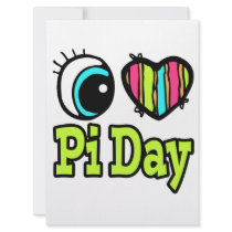 Bright Eye Heart I Love Pi Day Invites