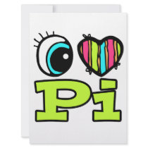 Bright Eye Heart I Love Pi Custom Invitation