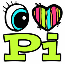 Bright Eye Heart I Love Pi Acrylic Cut Outs