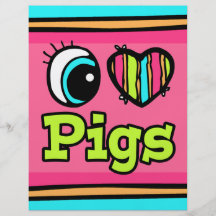 Bright Eye Heart I Love Pigs Full Colour Flyer