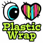 Bright Eye Heart I Love Plastic Wrap Photo Sculpture