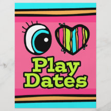 Bright Eye Heart I Love Play Dates Flyer Design