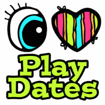 Bright Eye Heart I Love Play Dates Photo Cut Outs