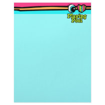Bright Eye Heart I Love Playing Pool Personalized Letterhead