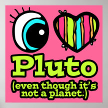 Bright Eye Heart I Love Pluto Posters