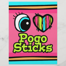 Bright Eye Heart I Love Pogo Sticks Personalized Flyer