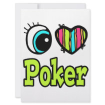 Bright Eye Heart I Love Poker Personalized Announcement