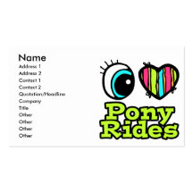 Bright Eye Heart I Love Pony Rides Business Cards
