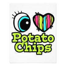 Bright Eye Heart I Love Potato Chips Custom Announcement