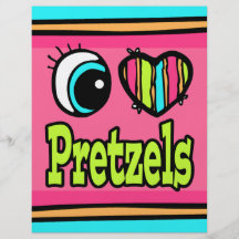 Bright Eye Heart I Love Pretzels Personalized Flyer