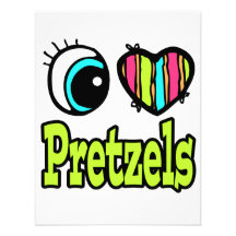 Bright Eye Heart I Love Pretzels Custom Invitations