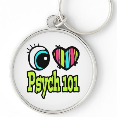 Bright Eye Heart I Love Psych 101 Keychains by super_shop