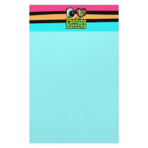 Bright Eye Heart I Love Pushing Buttons Custom Stationery