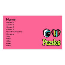 Bright Eye Heart I Love Puzzles Business Cards