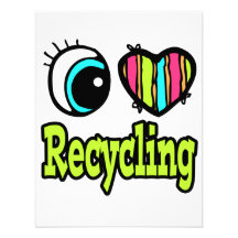 Bright Eye Heart I Love Recycling Personalized Announcement