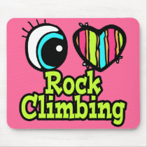 Bright Eye Heart I Love Rock Climbing Mousepad