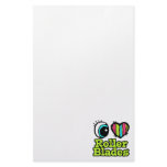 Bright Eye Heart I Love Roller Blades Stationery Design
