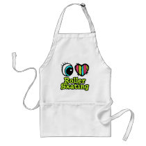 Bright Eye Heart I Love Roller Skating Apron