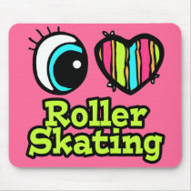 Bright Eye Heart I Love Roller Skating Mousepads