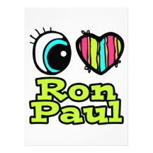 Bright Eye Heart I Love Ron Paul Custom Invite