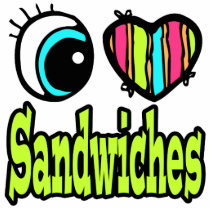 Bright Eye Heart I Love Sandwiches Photo Cutouts