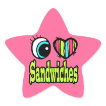Bright Eye Heart I Love Sandwiches Sticker