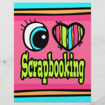 Bright Eye Heart I Love Scrapbooking Flyers